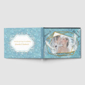 Gemengde blauwe zijdeachtige patroon met witte enk gastenboek (Volledig)