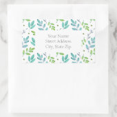 Gemengde Blauwgroen, groene Waterverf laat patroon Rechthoekige Sticker (Tas)