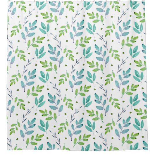 Gemengde Blauwgroen, groene Waterverf verliest pat Douchegordijn (Voorkant)