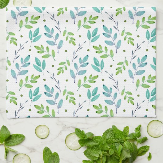 Gemengde Blauwgroen, groene Waterverf verliest pat Theedoek (Gevouwen)