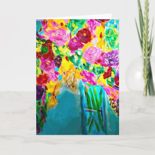 Gemengde bloemboeket Note Kaart<Blank Inside> (Voorkant)