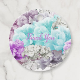 Gemengde Bloemen Boeket Bedankt Favoriet Tags Bedankjes Labels