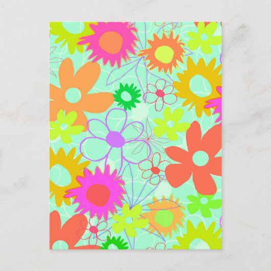 Gemengde bloemen briefkaart (Voorkant)