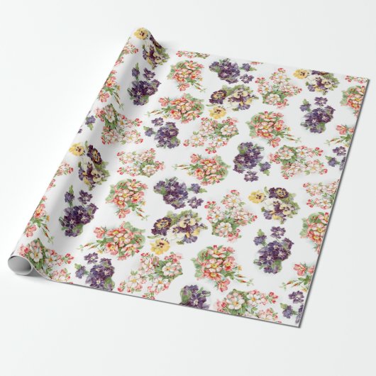   gemengde bloemen cadeaupapier (Uitgerold)