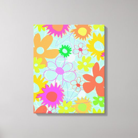 Gemengde bloemen canvas afdruk (Voorkant)