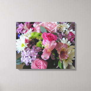 Gemengde bloemen canvas afdruk