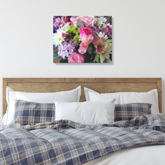 Gemengde bloemen canvas afdruk (Insitu (Slaapkamer))