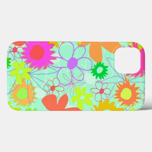Gemengde bloemen Case-Mate iPhone case (Achterkant (horizontaal))