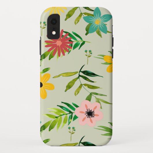 gemengde bloemen en bladeren Case-Mate iPhone case (Achterkant)