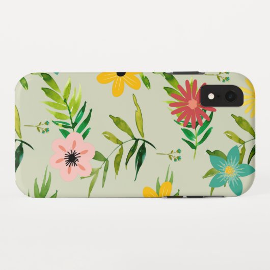  gemengde bloemen en bladeren Case-Mate iPhone case (Achterkant (horizontaal))