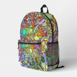 Gemengde bloemen Gym Travel Laptop Bedrukte Rugzak