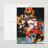 Gemengde bloemen in een Earthenware Pot Briefkaart (Voorkant / Achterkant)