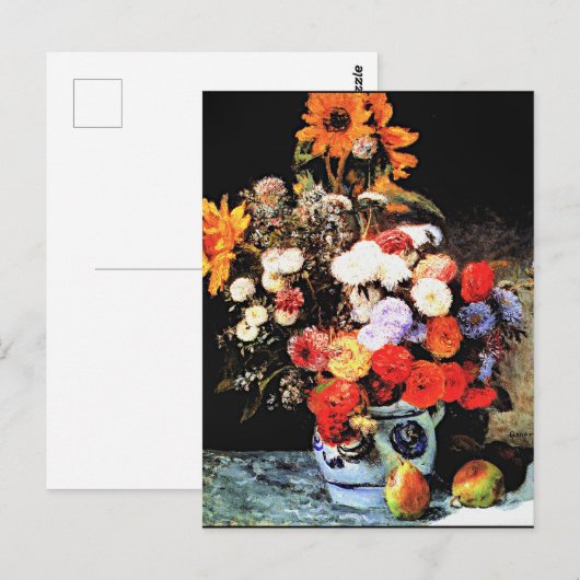 Gemengde bloemen in een Earthenware Pot Briefkaart (Voorkant / Achterkant)