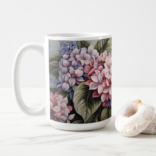 Gemengde bloemen - Klassieke pastelbloemen Koffiemok (Met donut)