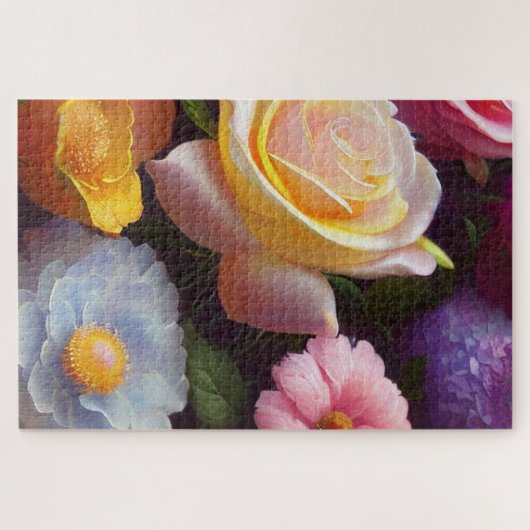 Gemengde bloemen, kleurrijk, familiefun entertainm legpuzzel (Horizontaal)