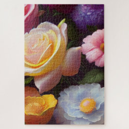 Gemengde bloemen, kleurrijk, familiefun entertainm legpuzzel