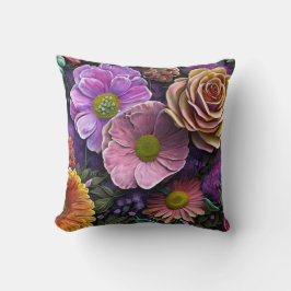 Gemengde Bloemen, Kleurrijk, Retro Moderne Lente Kussen
