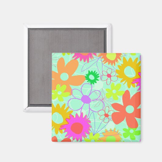 Gemengde bloemen magneet (Voorkant / Achterkant)