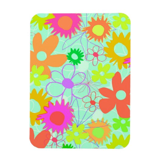 Gemengde bloemen magneet (Verticaal)