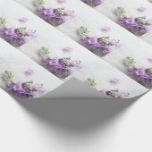 Gemengde bloemen met oude muziekachtergrond cadeaupapier (Hoek)