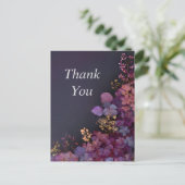 Gemengde Bloemen op Zwarte Dankkaart Briefkaart (Staand voorkant)