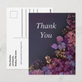 Gemengde Bloemen op Zwarte Dankkaart Briefkaart (Voorkant / Achterkant)