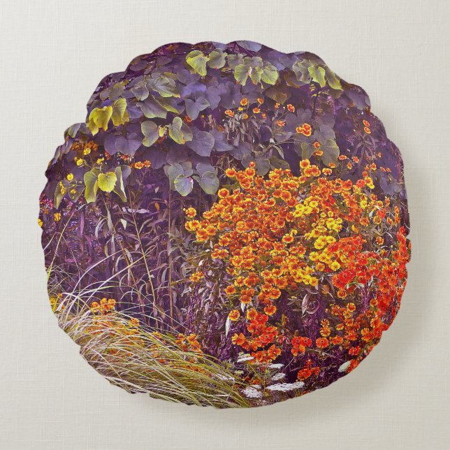 GEMENGDE BLOEMEN/PLANTEN, GRASSEN EN SINAASAPPEL&G ROND KUSSEN (Voorkant)