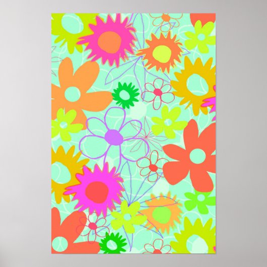 Gemengde bloemen poster (Voorkant)