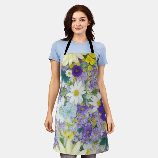  gemengde bloemen schort (Gedragen)