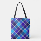 Gemengde Blue Tartan Canvas tas (Achterkant)