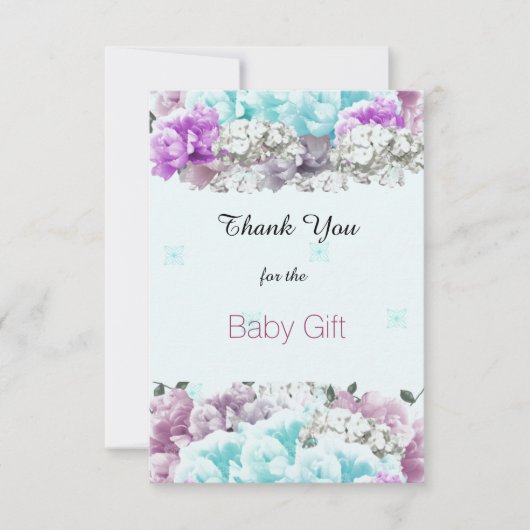 Gemengde Boeket Baby Cadeau Bedankt (Voorkant)