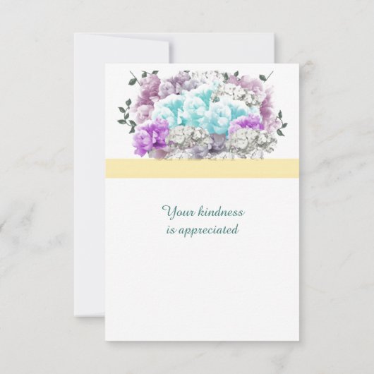 Gemengde Boeket Baby Gift Dank u Bedankkaart (Achterkant)