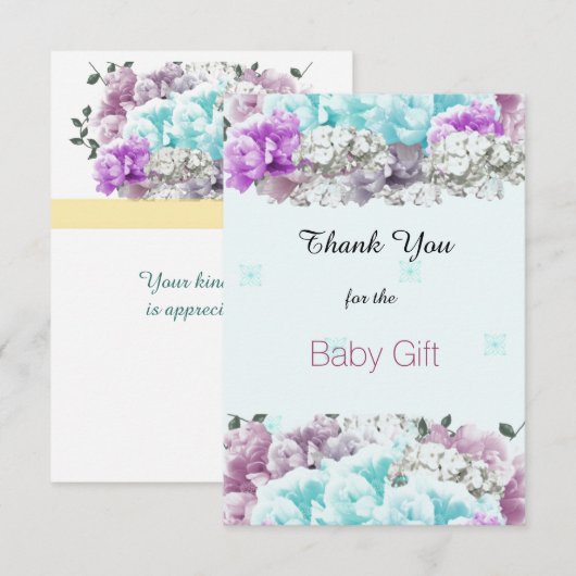 Gemengde Boeket Baby Gift Dank u Bedankkaart (Voorkant / Achterkant)
