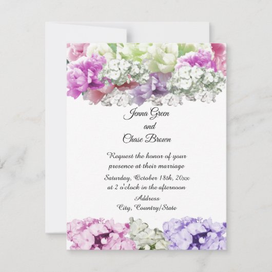 Gemengde Boeket Bloemen Bruiloft Uitnodiging (Voorkant)