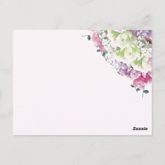 Gemengde Bouquet Floral Table Seating Number Kaart (Achterkant)