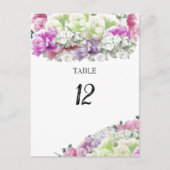 Gemengde Bouquet Floral Table Seating Number Kaart (Voorkant)