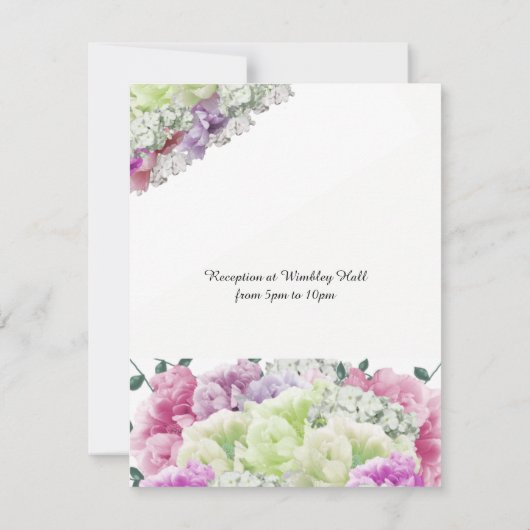 Gemengde Bouquet Floral Wedding Kaart (Achterkant)