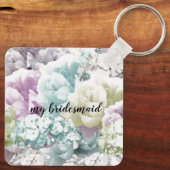 Gemengde Bouquet persoonlijke Bridesmaid-Sleutelha Sleutelhanger (Achterkant)