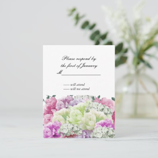 Gemengde Bouquet van Florals Reply Kaart (Staand voorkant)