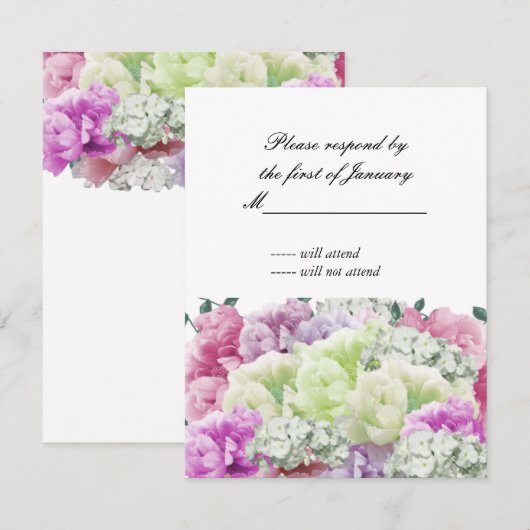 Gemengde Bouquet van Florals Reply Kaart (Voorkant / Achterkant)