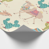 Gemengde cactus en kamelenpatroon cadeaupapier (Hoek)