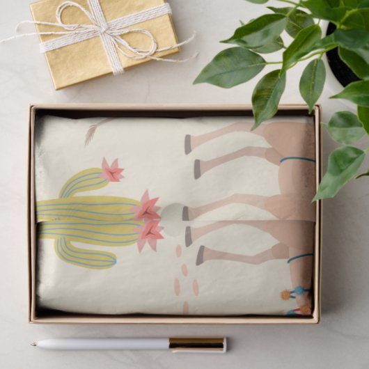 Gemengde cactus en kamelenpatroon tissuepapier (Geschenk)