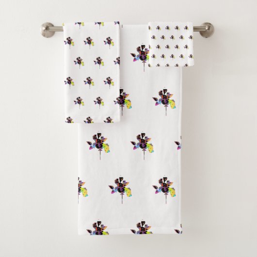 Gemengde Chevron Geo Bad Handdoek (Insitu)