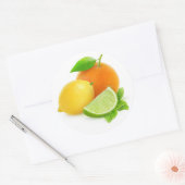Gemengde citrusvruchten ronde sticker (Envelop)