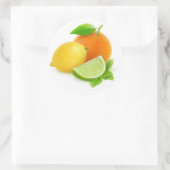 Gemengde citrusvruchten ronde sticker (Tas)