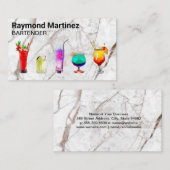 Gemengde cocktail Drinken | Marmer | barman Visitekaartje (Voorkant / Achterkant)