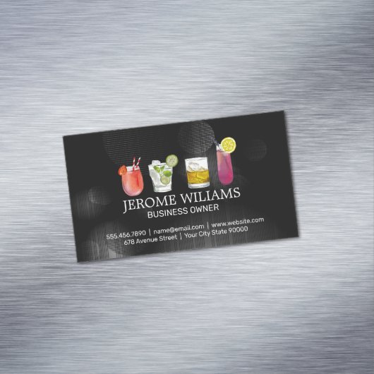 Gemengde cocktail Drinken | Mixologie Bartend Magnetisch Visitekaartje (Voorbeeld)