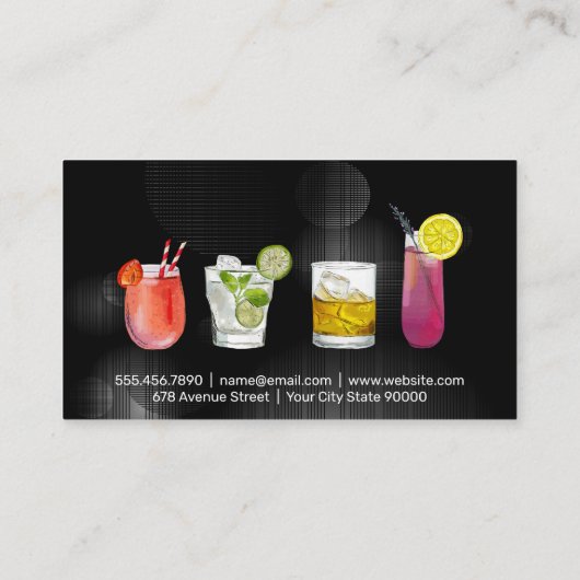 Gemengde cocktailDrink Visitekaartje (Achterkant)