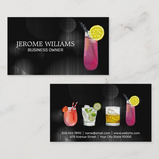 Gemengde cocktailDrink Visitekaartje (Voorkant / Achterkant)