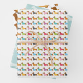 Gemengde Dachshund Wrapping Papier Blad Sets Inpakpapier Vel (In situ)